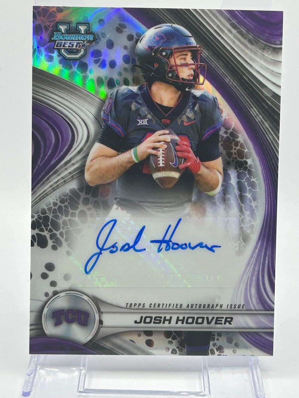 2024 Bowmans Best University Josh Hoover Refractor Auto TCU Indiana Hoosiers QB